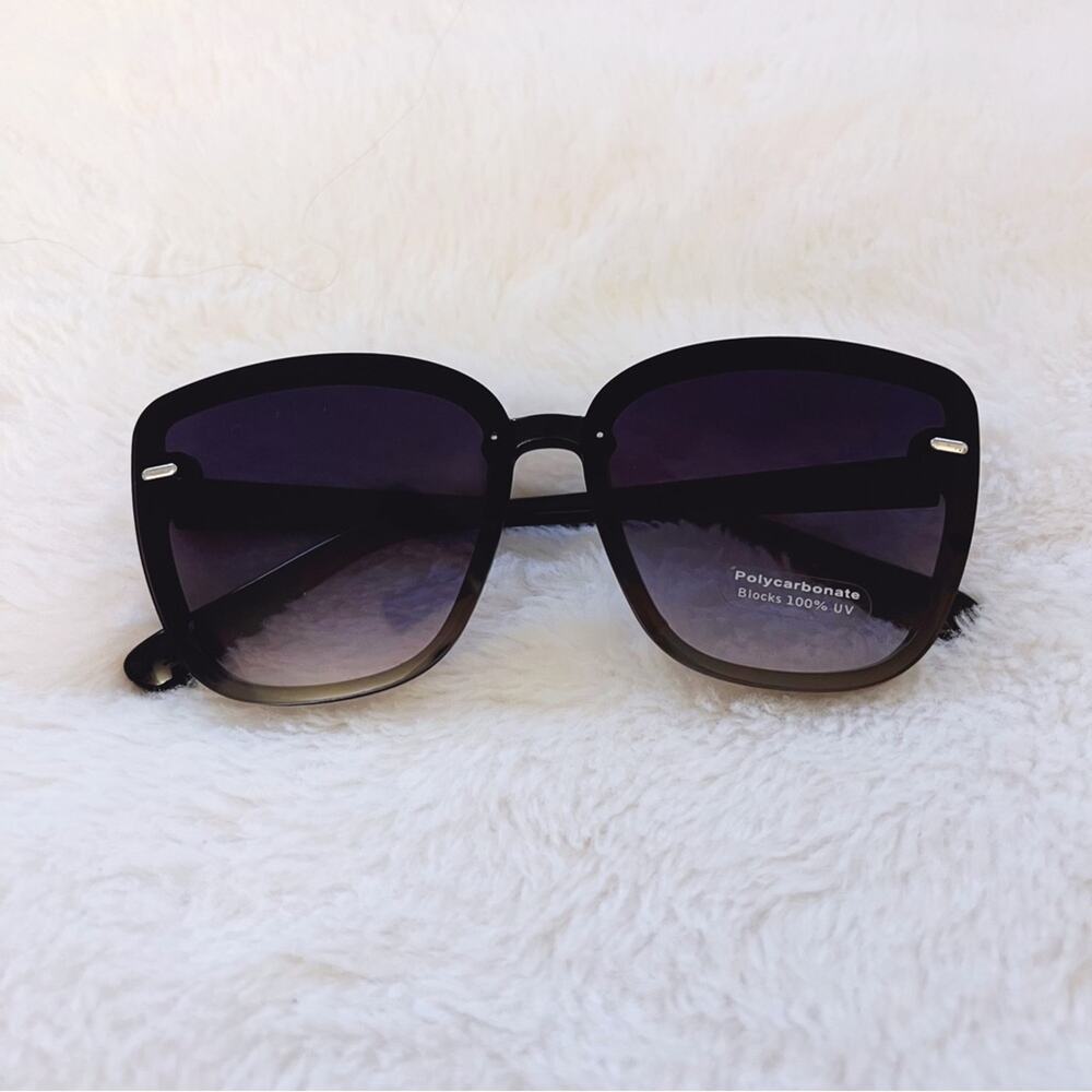 Giselle Black Oversized Cat Eye Sunglasses